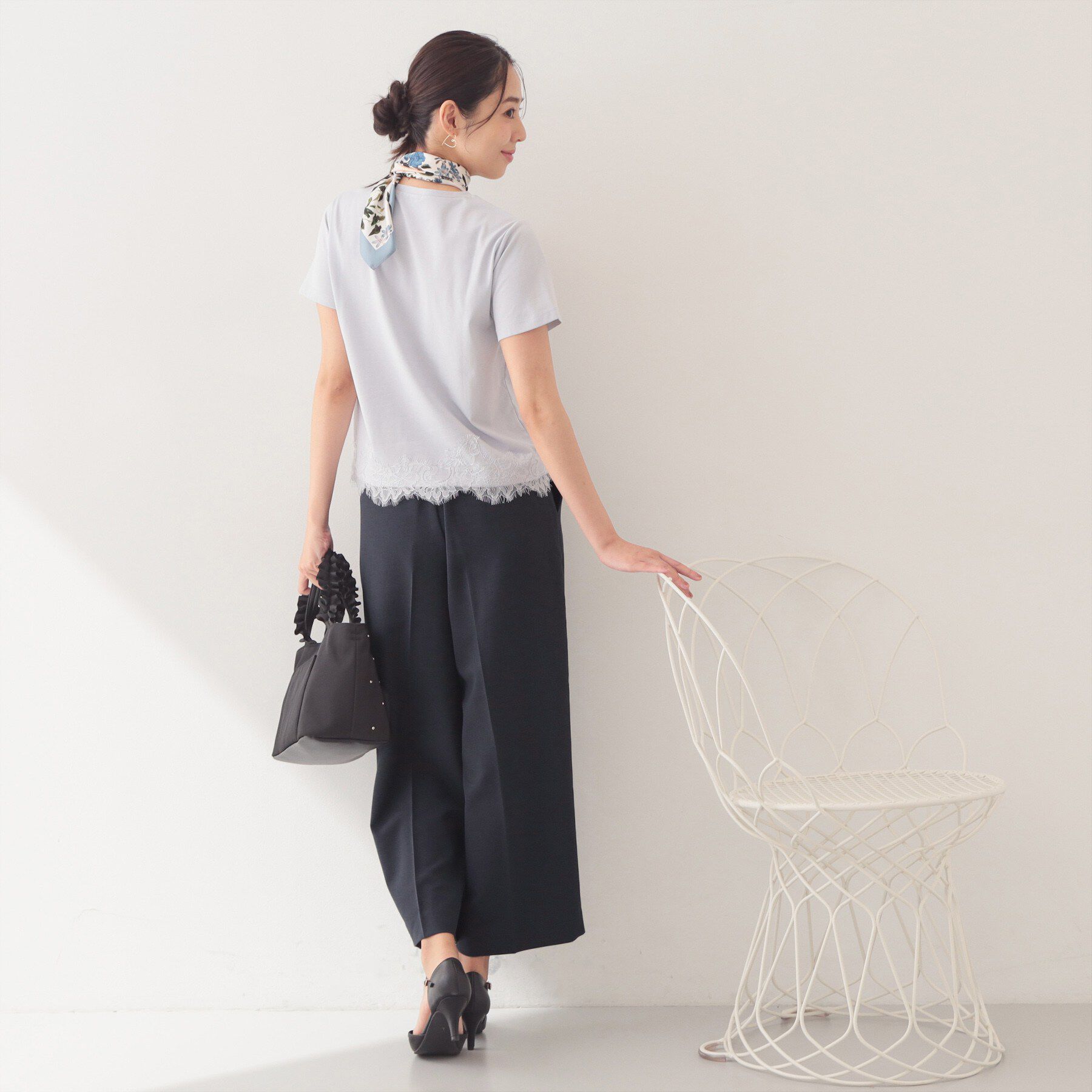 index「【接触冷感／UVケア】裾レースロゴTシャツ《洗濯機OK／S-3L》」|Tシャツ・カットソー|