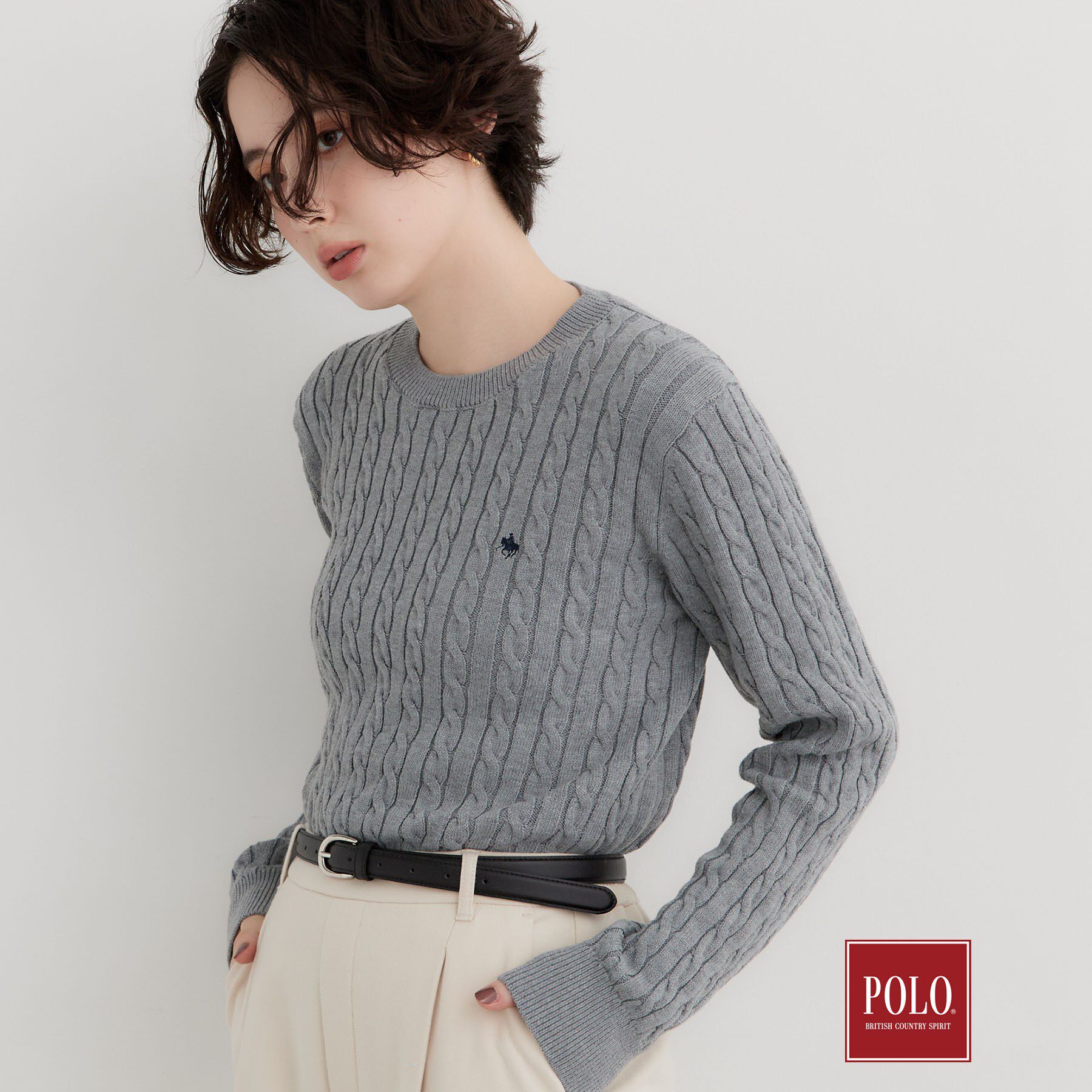 THE SHOP TK「POLO BCS/ケーブルニット」|ニット・セーター|