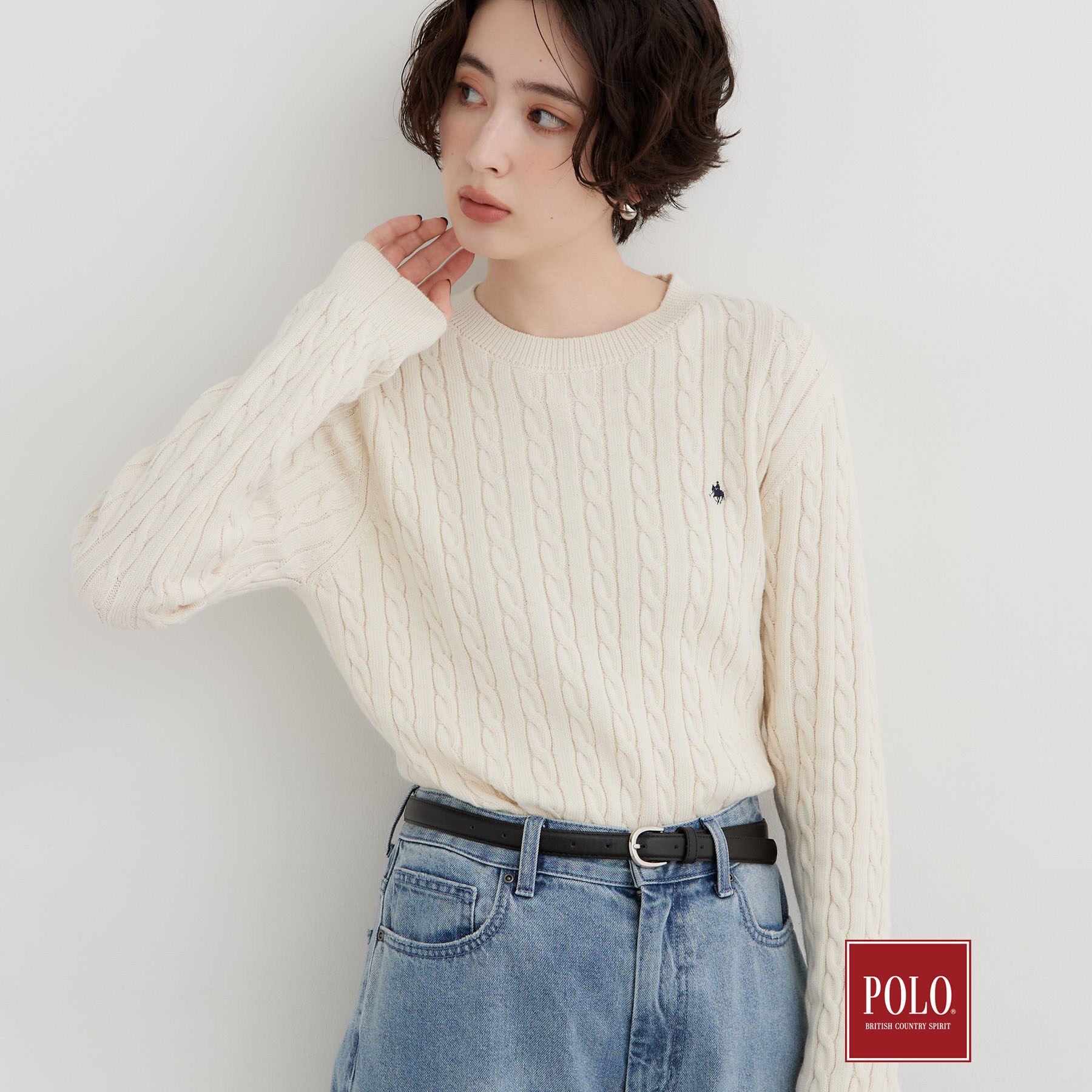 THE SHOP TK「POLO BCS/ケーブルニット」|ニット・セーター|