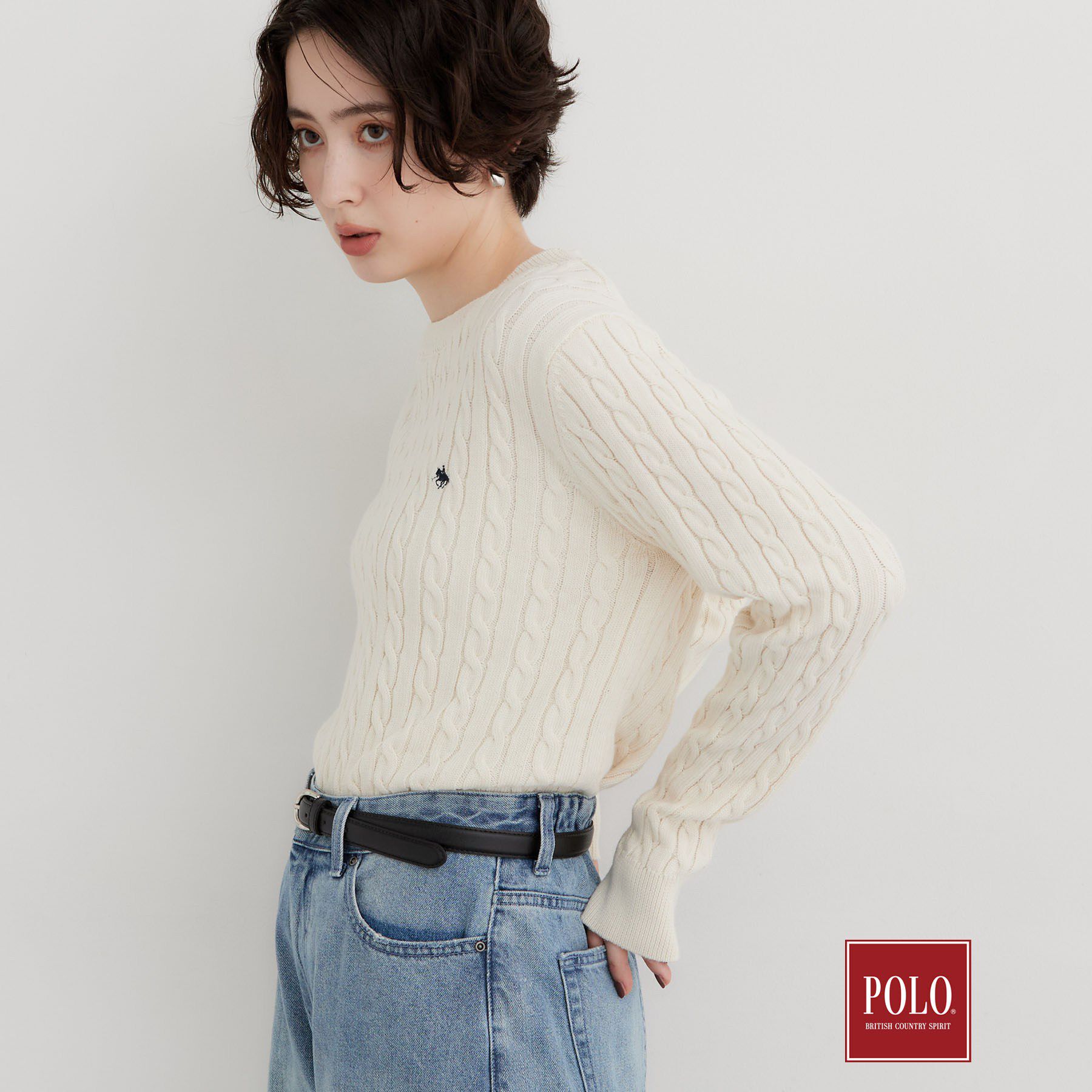 THE SHOP TK「POLO BCS/ケーブルニット」|ニット・セーター|