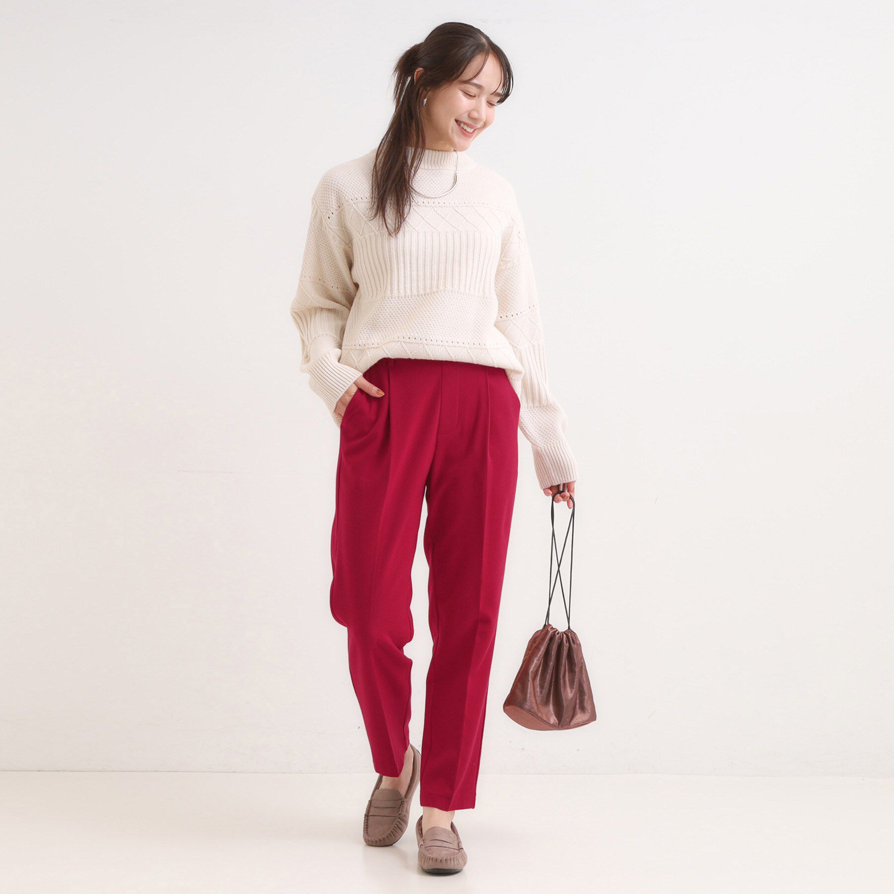 SHOO･LA･RUE「【洗濯機可/S-LL】美脚見え あったか裏起毛 テーパードパンツ」|その他|
