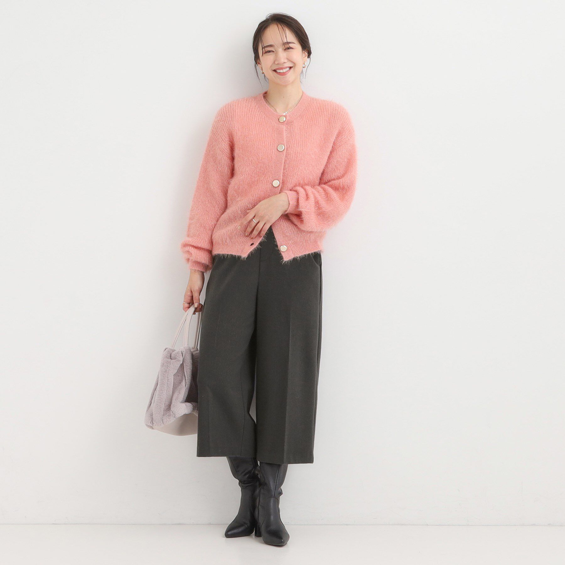 SHOO･LA･RUE「【洗濯機可/S-LL】きちんと見えする あったか裏起毛ガウチョパンツ」|その他|
