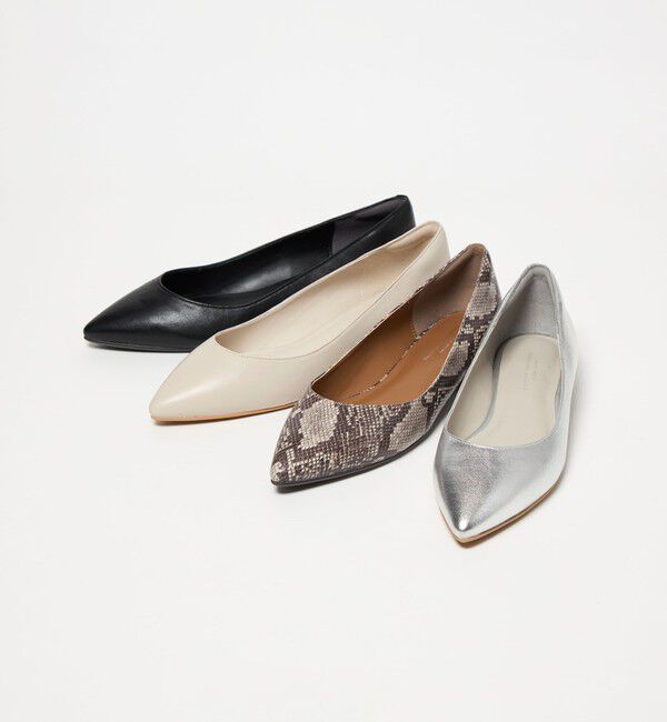 UNITED ARROWS green label relaxing「ポインテッド メタルライン フラットパンプス 撥水」|パンプス|
