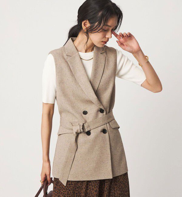 UNITED ARROWS green label relaxing「ネップツイル ベルト ジレ マシンウォッシャブル」|ベスト・ジレ|