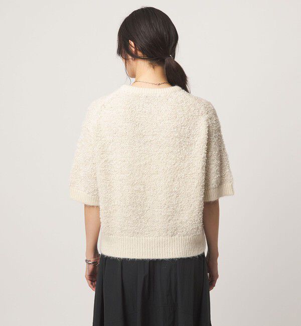 UNITED ARROWS green label relaxing「リボンヤーン ハーフスリーブ ニット プルオーバー」|ニット・セーター|