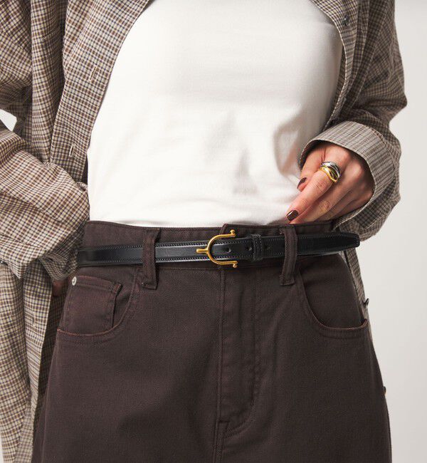 UNITED ARROWS green label relaxing「＜TORY LEATHER＞ギボシ ベルト」|ベルト|BLACK