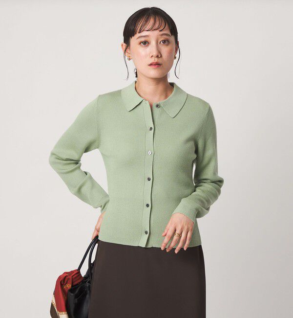 UNITED ARROWS green label relaxing「ウール リブ 襟付き ニット カーディガン ウォッシャブル」|カーディガン|
