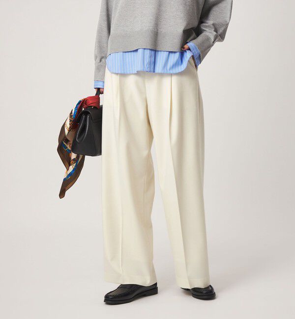 UNITED ARROWS green label relaxing「［size SHORT/TALLあり］Daily Chic サキソニー ワイド パンツ」|スラックス|