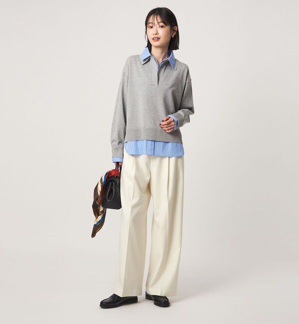 UNITED ARROWS green label relaxing「［size SHORT/TALLあり］Daily Chic サキソニー ワイド パンツ」|スラックス|