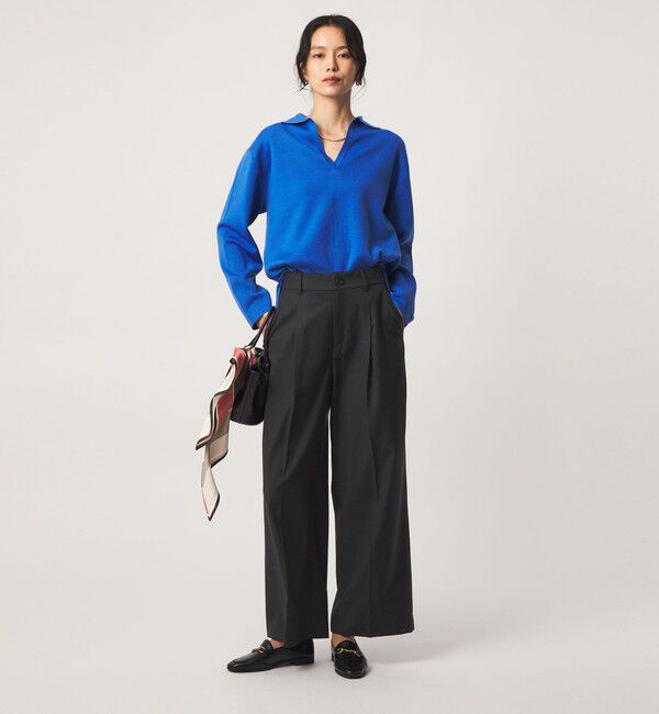 UNITED ARROWS green label relaxing「［size SHORT/TALLあり］Daily Chic サキソニー ワイド パンツ」|スラックス|