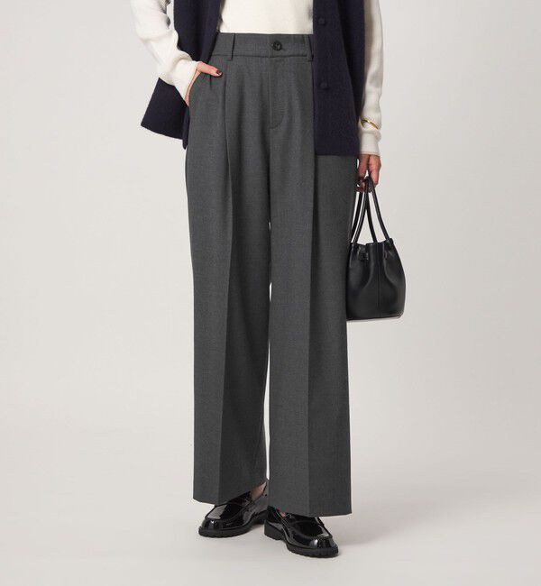 UNITED ARROWS green label relaxing「［size SHORT/TALLあり］Daily Chic サキソニー ワイド パンツ」|スラックス|