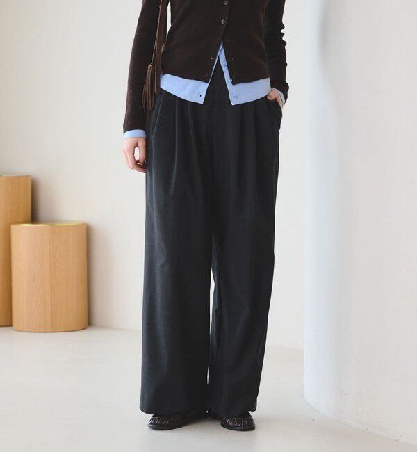 BEAUTY&YOUTH UNITED ARROWS「毛ポリエステルブレンド ワイドタックパンツ 防シワ ウォッシャブル」|その他|