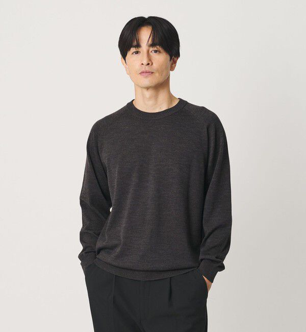 BEAUTY&YOUTH UNITED ARROWS「SUPER130 ウール クルーネック ニット ウォッシャブル」|ニット・セーター|DK.BROWN