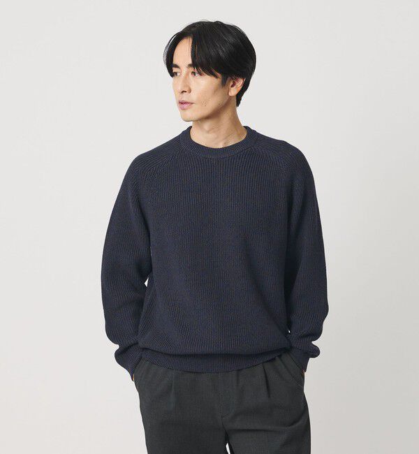 BEAUTY&YOUTH UNITED ARROWS「ユナイテッド コットン アゼ クルーネック ニット ウォッシャブル」|ニット・セーター|