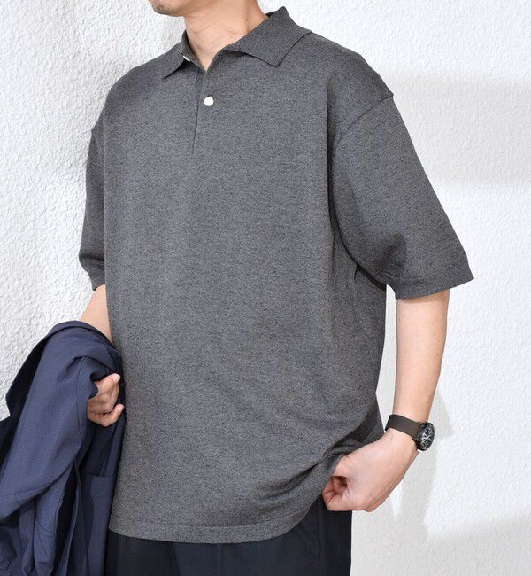 SHIPS any「SHIPS any:〈接触冷感〉ハイゲージ リネンミックス サマー ニット ポロシャツ 25SS◇」|ポロシャツ|