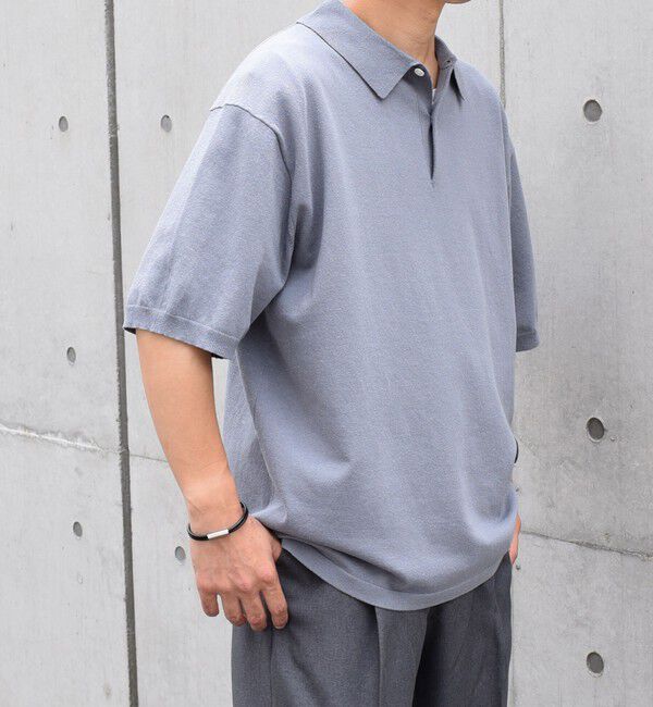 SHIPS any「SHIPS any:〈接触冷感〉ハイゲージ リネンミックス サマー ニット ポロシャツ 25SS◇」|ポロシャツ|