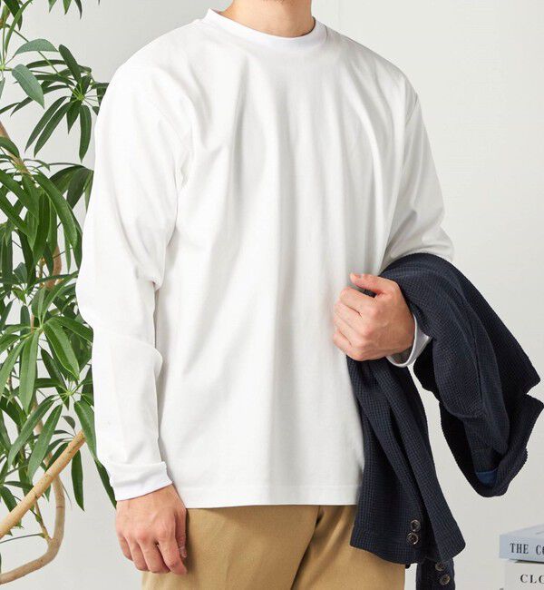 SHIPS any「SHIPS any: スムースコットン クルーネック Tシャツ (ロンT)◇」|Tシャツ・カットソー|