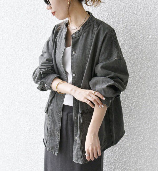 SHIPS any「〈洗濯機可能〉デニム ワーク ジャケット［SHIPS any DENIM］」|デニムジャケット|ブラック