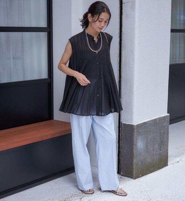 SHIPS for women「〈手洗い可能 〉ドライオックス フロント タック ストレート パンツ 25SS」|その他|