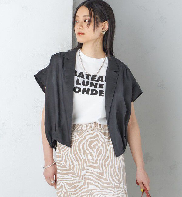 SHIPS for women「ローズペトール 半袖 プリント TEE」|Tシャツ・カットソー|