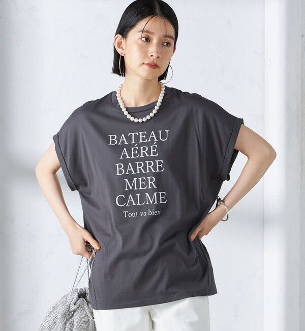 SHIPS for women「ローズペトール 半袖 プリント TEE」|Tシャツ・カットソー|
