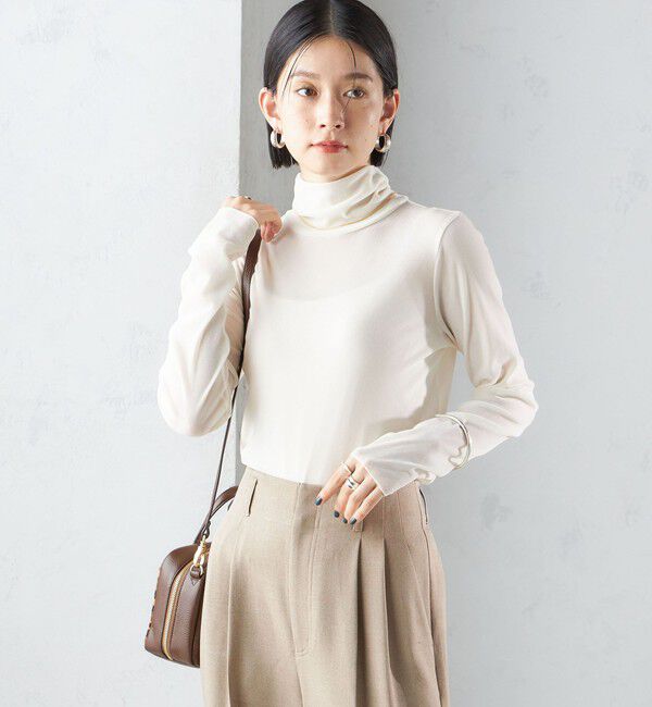 SHIPS for women「〈手洗い可能〉フロッキ― チュール タートルネック」|Tシャツ・カットソー|
