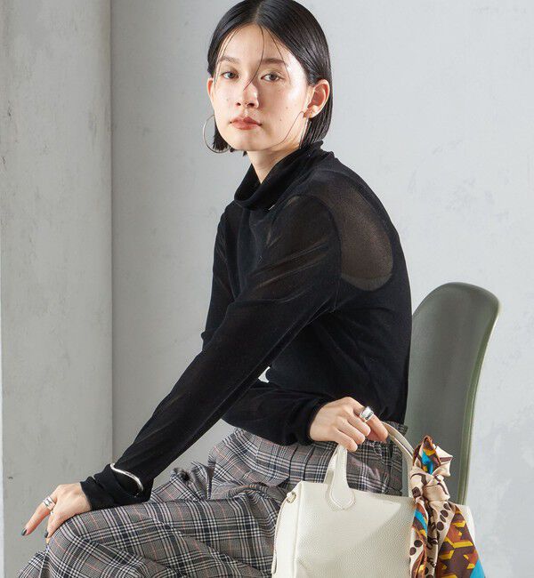 SHIPS for women「〈手洗い可能〉フロッキ― チュール タートルネック」|Tシャツ・カットソー|