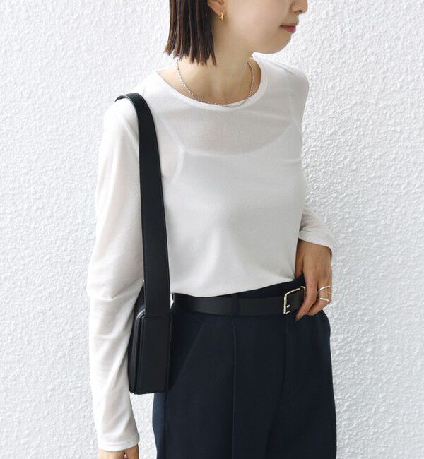 SHIPS for women「シアー トリコット ロングスリーブ TEE」|Tシャツ・カットソー|