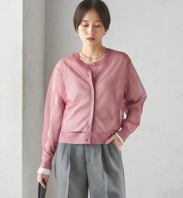 SHIPS for women「〈手洗い可能〉イタリーヤーン ラメ ショート カーディガン」|カーディガン|