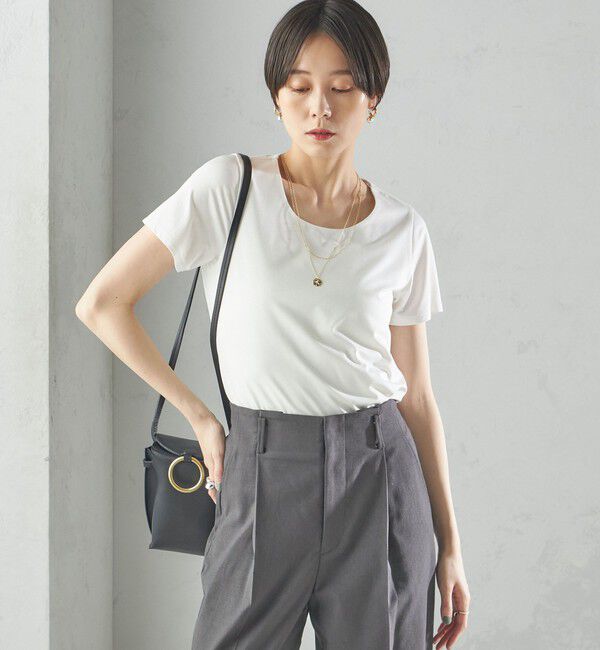 SHIPS for women「〈手洗い可能〉SORONA(R) クルーネック TEE」|Tシャツ・カットソー|
