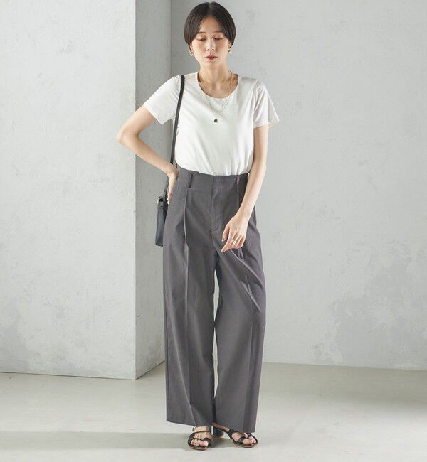 SHIPS for women「〈手洗い可能〉SORONA(R) クルーネック TEE」|Tシャツ・カットソー|