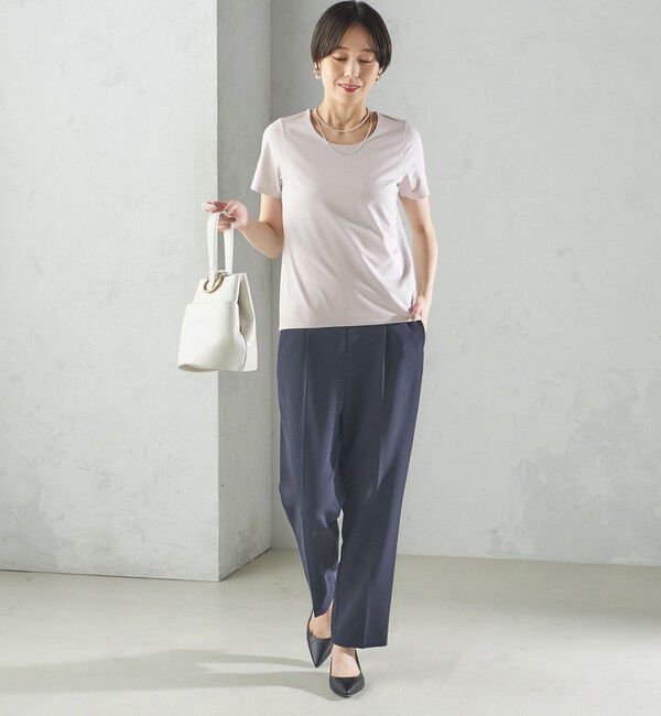 SHIPS for women「〈手洗い可能〉SORONA(R) クルーネック TEE」|Tシャツ・カットソー|