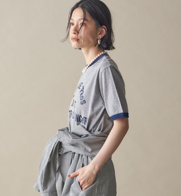 SHIPS for women「SHIPS NINE CASE:〈洗濯機可能〉プリント リンガー TEE」|Tシャツ・カットソー|