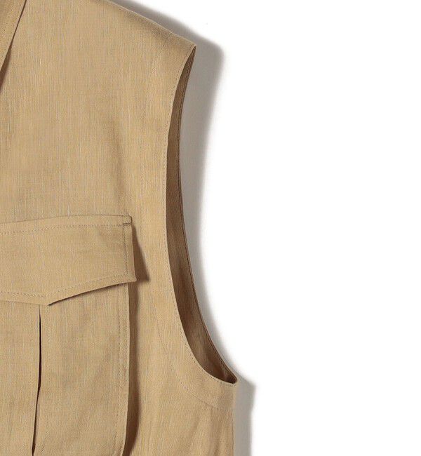 SHIPS for women「〈手洗い可能〉IMPERIAL LINEN Wポケット ノースリーブ シャツ」|シャツ・ブラウス|