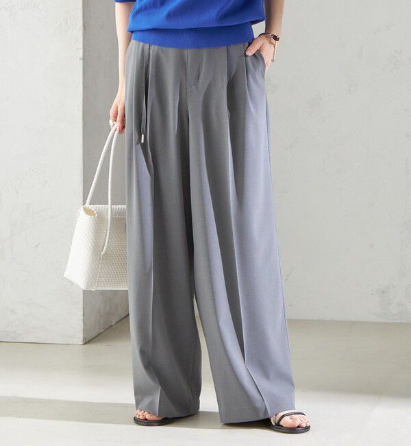 SHIPS for women「〈手洗い可能〉セミ ワイド イージー スラックス」|スラックス|