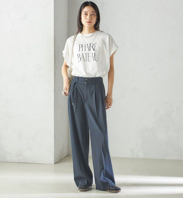 SHIPS for women「〈手洗い可能〉セミ ワイド イージー スラックス」|スラックス|