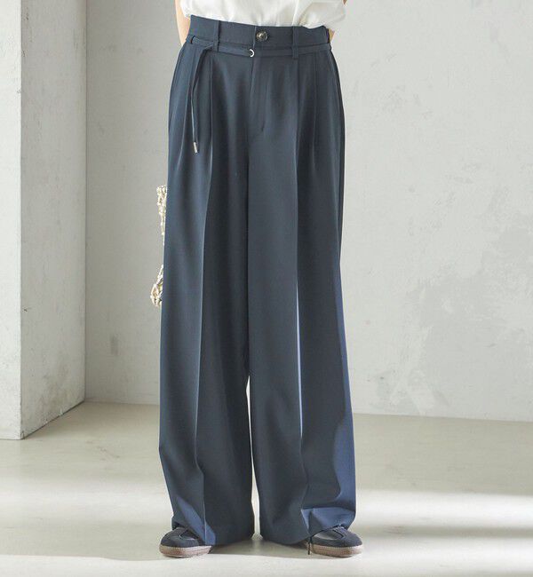 SHIPS for women「〈手洗い可能〉セミ ワイド イージー スラックス」|スラックス|