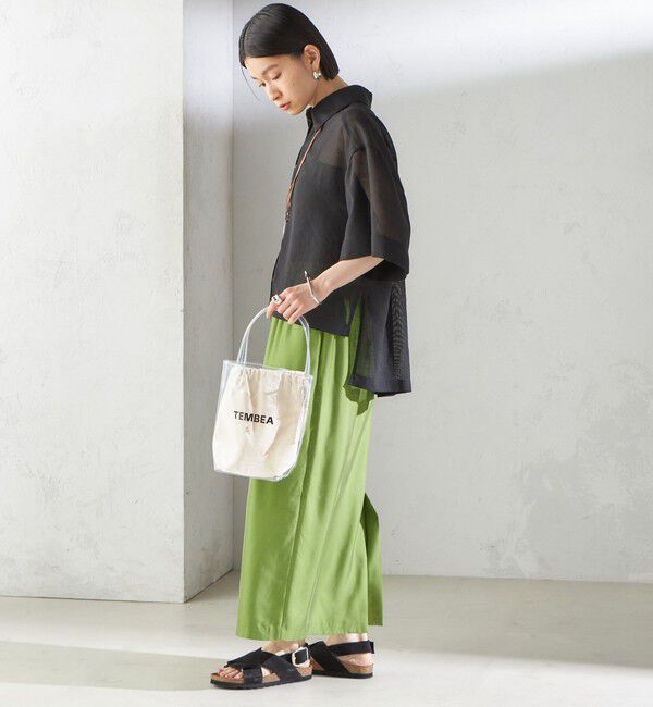 SHIPS for women「〈手洗い可能〉麻調 メッシュ 半袖 ビッグ シャツ」|シャツ・ブラウス|
