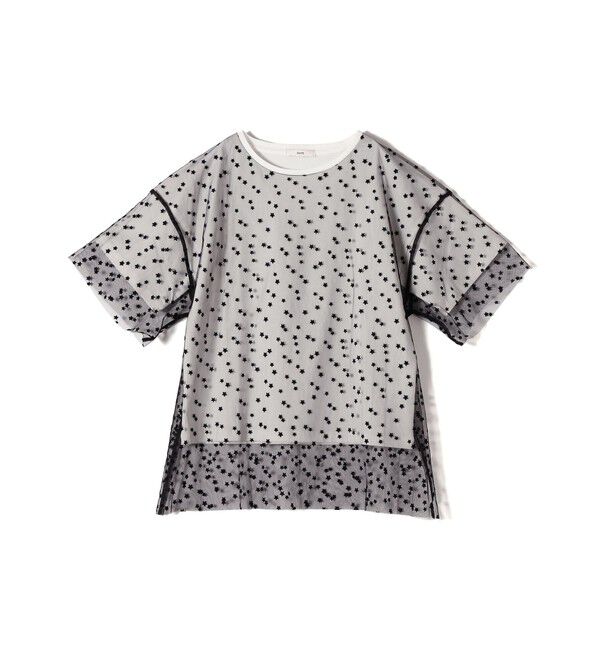 SHIPS for women「【WEB限定】スター チュール レイヤード TEE」|Tシャツ・カットソー|