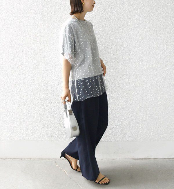 SHIPS for women「【WEB限定】スター チュール レイヤード TEE」|Tシャツ・カットソー|