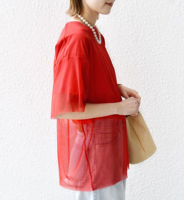 SHIPS for women「【WEB限定】スター チュール レイヤード TEE」|Tシャツ・カットソー|