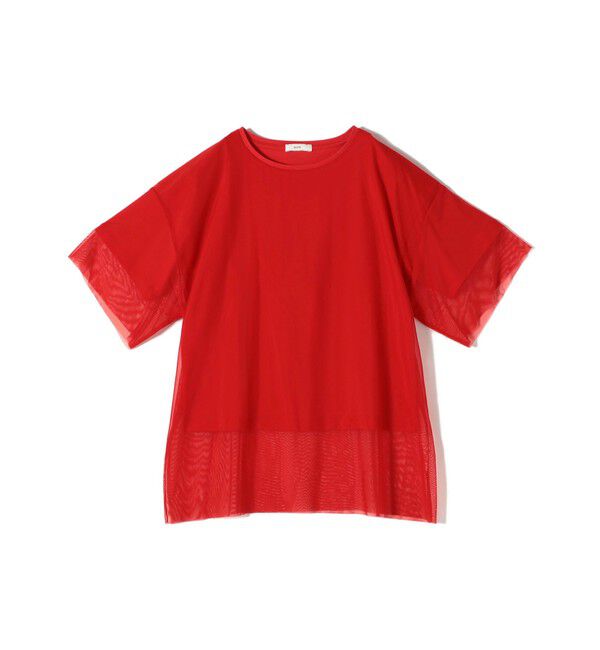 SHIPS for women「【WEB限定】スター チュール レイヤード TEE」|Tシャツ・カットソー|