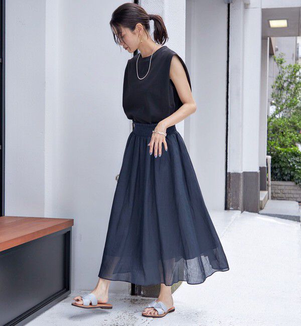 SHIPS for women「〈接触冷感〉ポンチ ノースリーブ プルオーバー」|Tシャツ・カットソー|