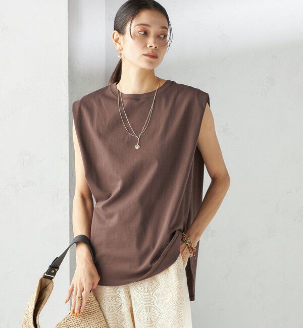 SHIPS for women「〈接触冷感〉ポンチ ノースリーブ プルオーバー」|Tシャツ・カットソー|