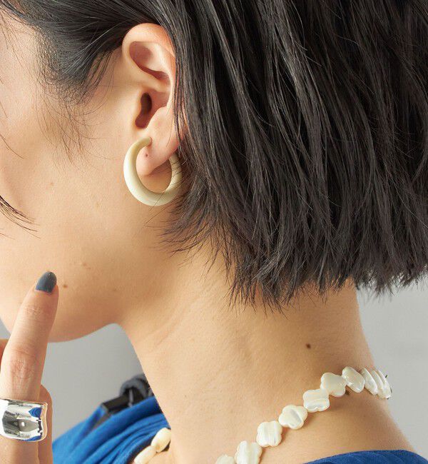 SHIPS for women「樹脂 フープ イヤリング M」|イヤリング|