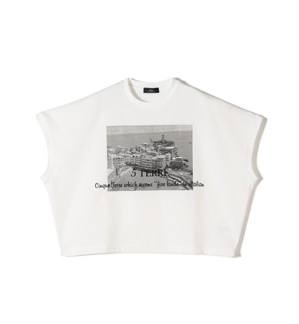 SHIPS for women「SHIPS Primary Navy Label:PHOTO プリント ジャージー プルオーバー」|Tシャツ・カットソー|ホワイト