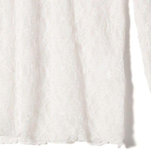 SHIPS for women「SHIPS NINE CASE:〈手洗い可能〉シアー レース ハイネック プルオーバー」|Tシャツ・カットソー|