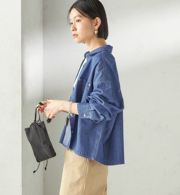 SHIPS for women「【実力派ベーシック】〈洗濯機可能〉ライトオンス デニム ショート シャツ」|シャツ・ブラウス|