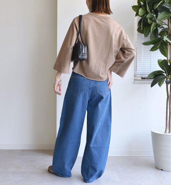 SHIPS for women「〈洗濯機可能〉2タック カーブ デニム パンツ」|デニム|