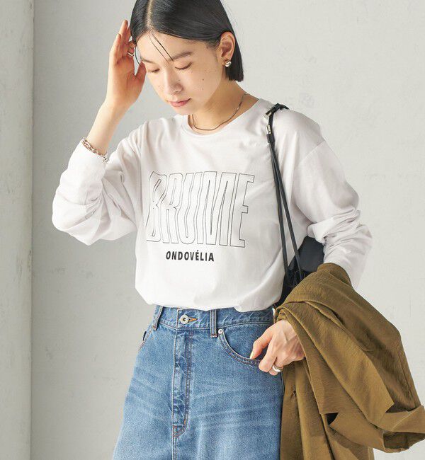 SHIPS for women「メルティ コットン ロゴ ロング スリーブ TEE」|Tシャツ・カットソー|